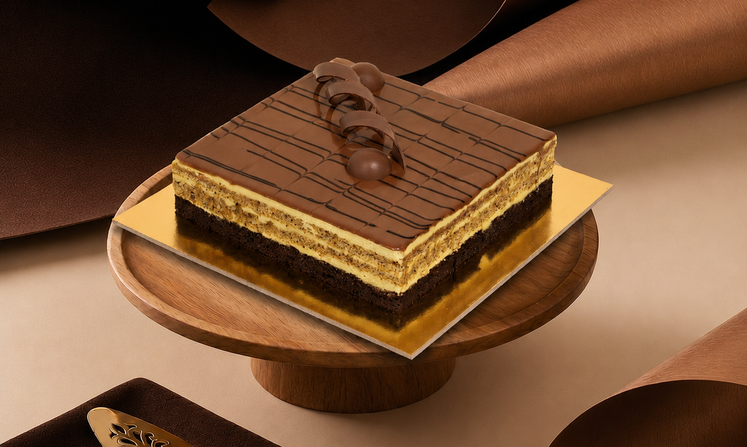 Laroche luxury chocolate cake in Dubai with premium elegant presentation