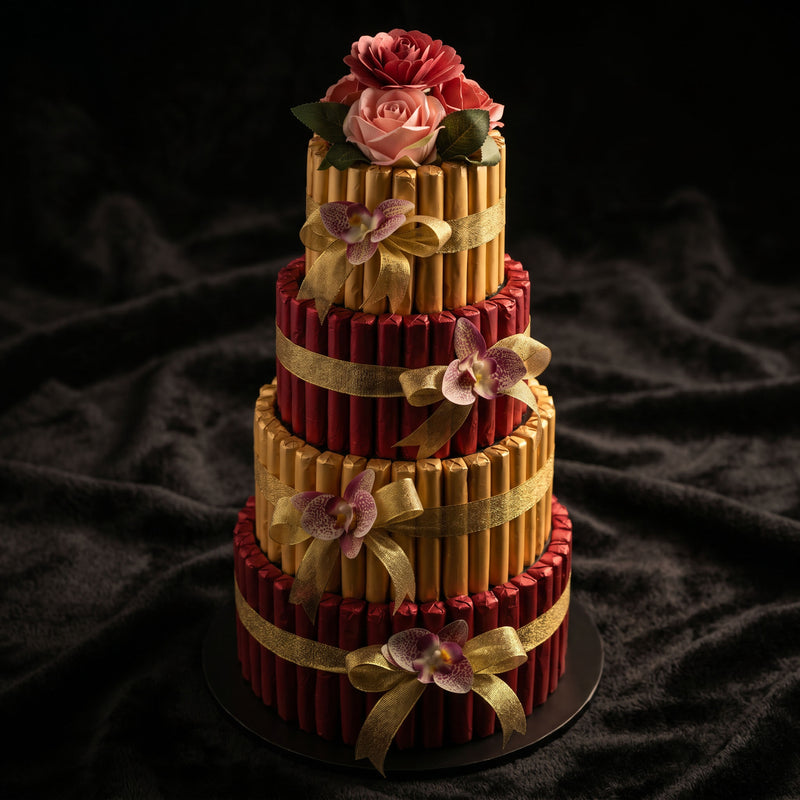 Laroche Chocolate Finger Stick Arrangement – Tiered Tower Centerpiece UAE
