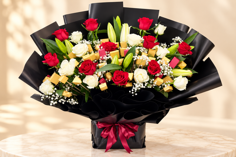 Flower Bouquets with Chocolate