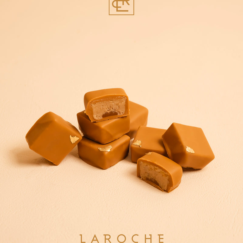 Golden chocolate with caramel