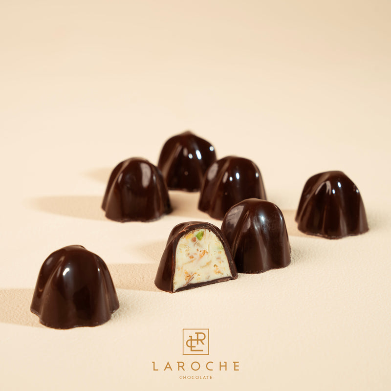 dark chocolate ( white cream & crunchy nuts )