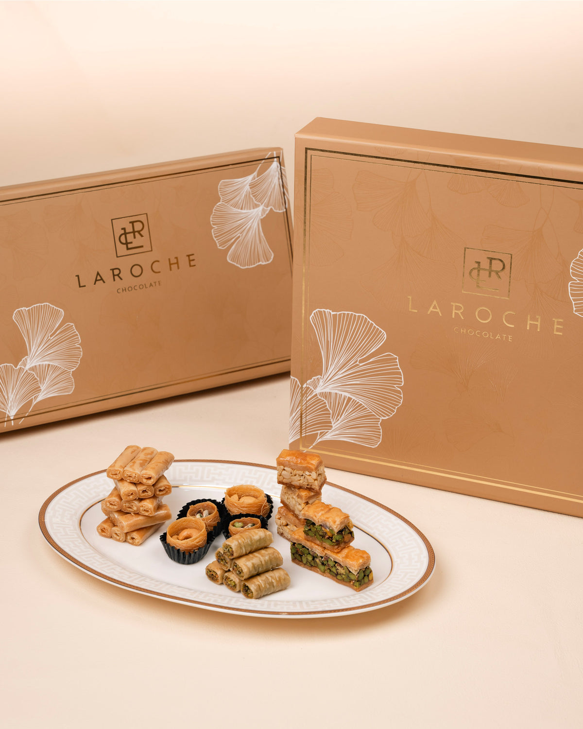 Luxury Arabic sweet gift box from Laroche for hospitality in UAE