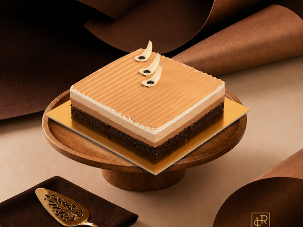 Laroche triple chocolate cake in Dubai with luxury chocolate presentation