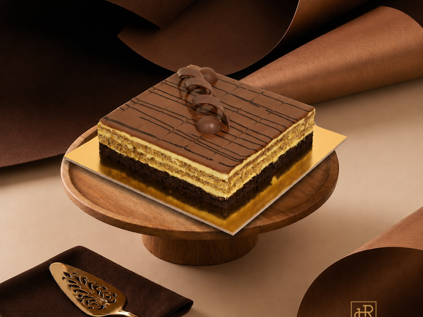 Laroche pistachio chocolate cake in Dubai with luxury presentation
