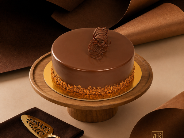 Laroche brown chocolate cake in Dubai with luxury chocolate presentation