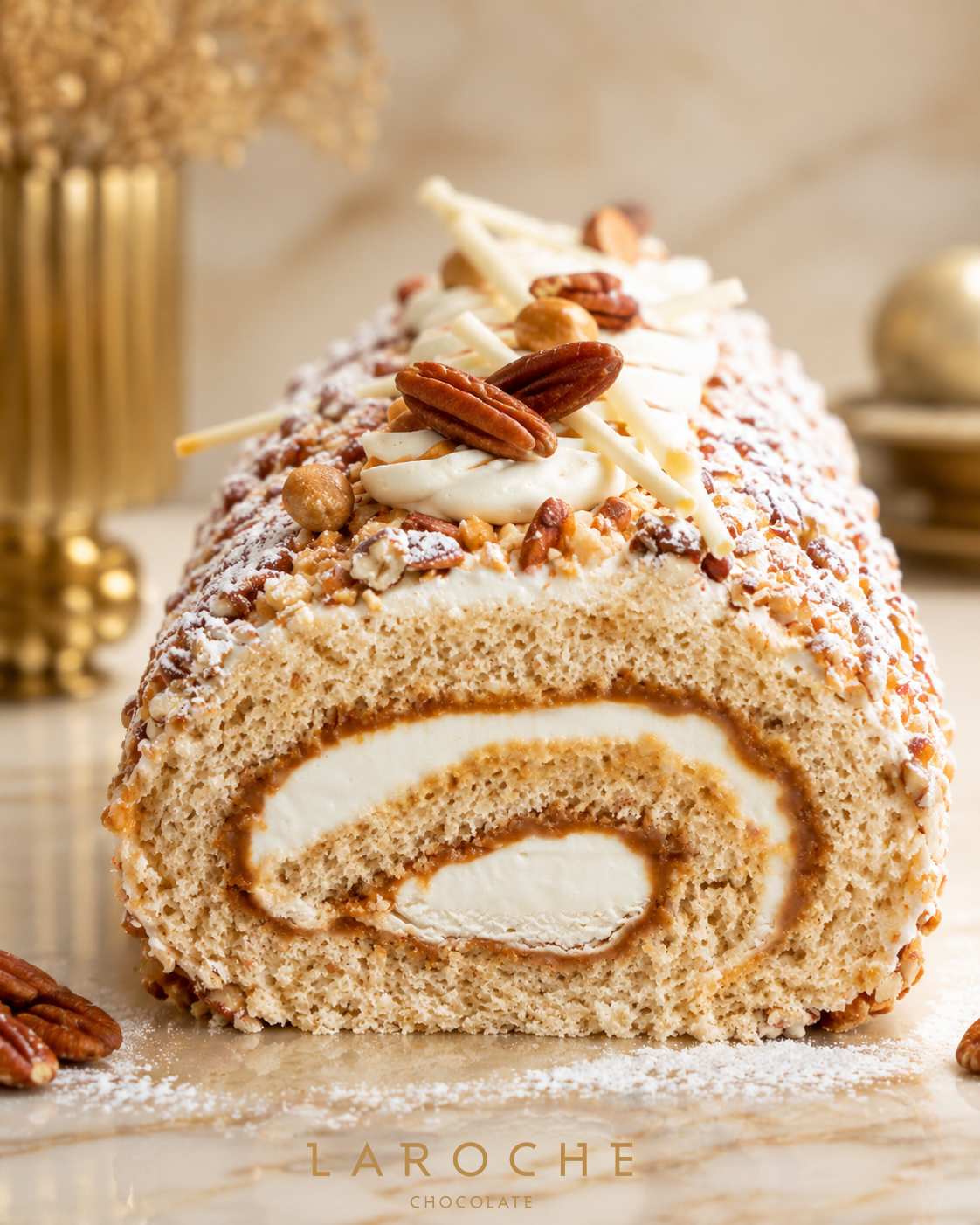 Luxury Nutes Cake Roll | Belgian Cream Cake | Laroche Chocolates UAE